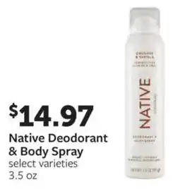 Fareway Native Deodorant & Body Spray offer
