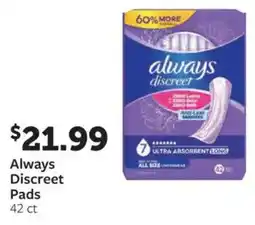 Fareway Always Discreet Pads offer