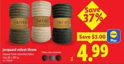 Lidl jacquard velvet throw offer