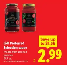 Lidl Lidl Preferred Selection sauce offer