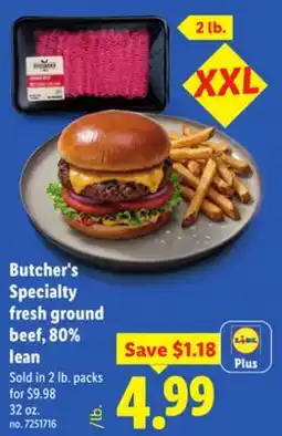 Lidl Butcher's Specialty fresh ground beef, 80% lean offer