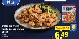 Lidl Ocean Sea frozen jumbo cooked shrimp 26-30 offer