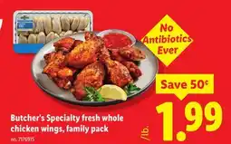 Lidl Butcher's Specialty fresh whole chicken wings, family pack offer