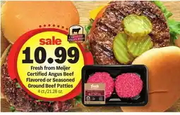 Meijer Fresh from Meijer Certified Angus Beef Flavored or Seasoned Ground Beef Patties offer