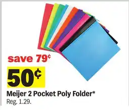 Meijer Meijer 2 Pocket Poly Folder offer