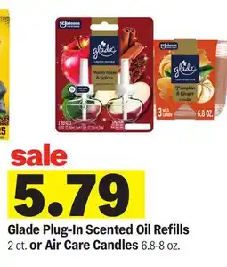 Meijer Glade Plug-In Scented Oil Refills 2 ct. or Air Care Candles 6.8-8 oz offer