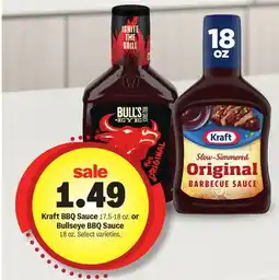 Meijer Kraft BBQ Sauce 17.5-18 oz. or Bullseye BBQ Sauce 18 oz offer