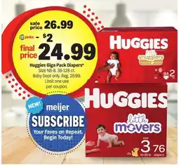 Meijer Huggies Gig Peek Diapers offer