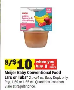 Meijer Meijer Baby Conventional Food Jars or Tubs offer