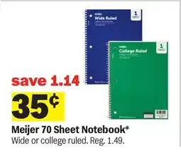 Meijer Meijer 70 Sheet Notebook offer