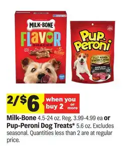 Meijer Milk-Bone 4.5-24 oz. Reg. 3.99-4.99 ea or Pup-Peroni Dog Treats* 5.6 oz offer