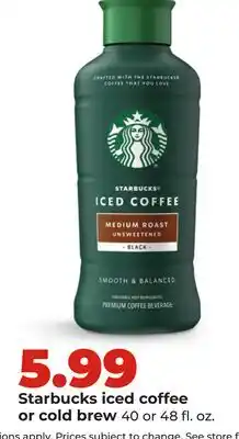 Hy-Vee Starbucks iced coffee or cold brew offer