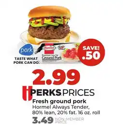 Hy-Vee Fresh ground pork offer