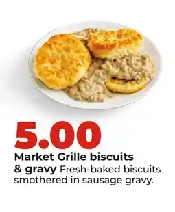 Hy-Vee Market Grille biscuits & gravy offer
