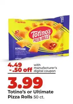 Hy-Vee Totino's or Ultimate Pizza Rolls offer