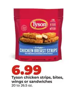 Hy-Vee Tyson chicken strips, bites, wings or sandwiches offer