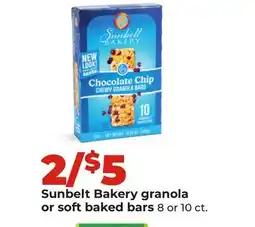Hy-Vee Sunbelt Bakery granola or soft baked bars offer