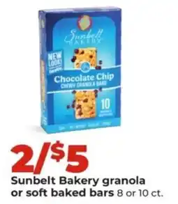 Hy-Vee Sunbelt Bakery granola or soft baked bars offer
