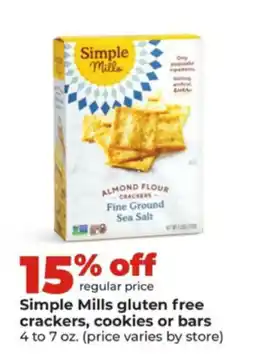Hy-Vee Simple Mills gluten free crackers, cookies or bars offer