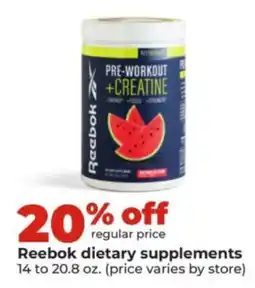 Hy-Vee Reebok dietary supplements offer