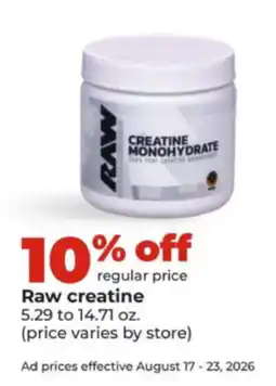 Hy-Vee Raw creatine offer