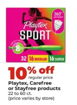 Hy-Vee Playtex, Carefree or Stayfree products offer