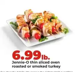 Hy-Vee Jennie-O thin sliced oven roasted or smoked turkey offer