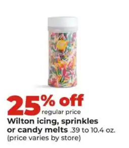 Hy-Vee Wilton icing, sprinkles or candy melts offer
