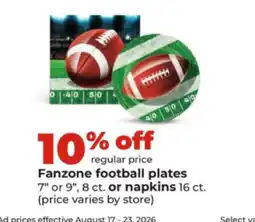 Hy-Vee Fanzone football plates offer