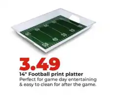 Hy-Vee 14" Football print platter offer
