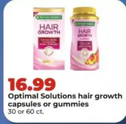 Hy-Vee Optimal Solutions hair growth capsules or gummies offer