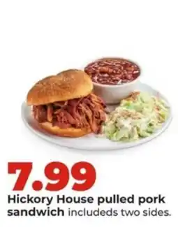 Hy-Vee Hickory House pulled pork sandwich offer