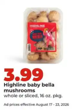 Hy-Vee Highline baby bella mushrooms offer
