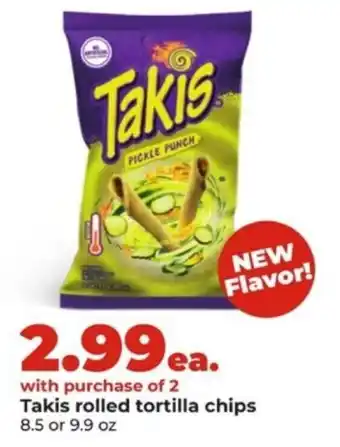 Hy-Vee Takis rolled tortilla chips offer