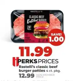 Hy-Vee Rastelli's classic beef burger patties offer
