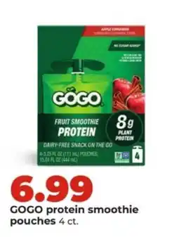 Hy-Vee Gogo protein smoothie pouches offer
