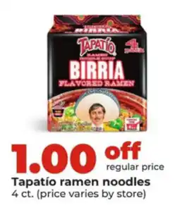 Hy-Vee Tapatio ramen noodles offer