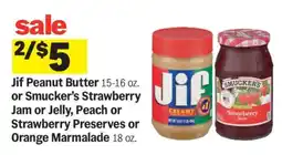 Meijer Jif Peanut Butter or Smucker's Jam/Jelly offer