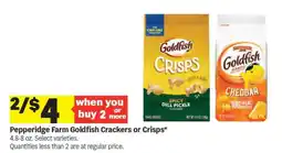 Meijer Pepperidge Farm Goldfish Crackers or Crisps offer