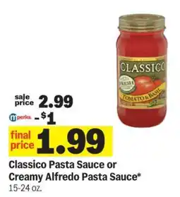 Meijer Classico Pasta Sauce or Creamy Alfredo Pasta Sauce offer