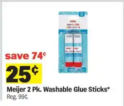 Meijer Meijer 2 Pk. Washable Glue Sticks offer