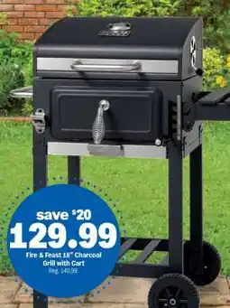 Meijer Fire & Feast 18” Charcoal Grill with Cart offer
