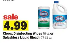 Meijer Clorox Disinfecting Wipes or Splashless Liquid Bleach offer
