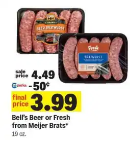 Meijer Bell's Beer or Fresh from Meijer Brats offer