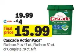 Meijer Cascade Actionpacs offer