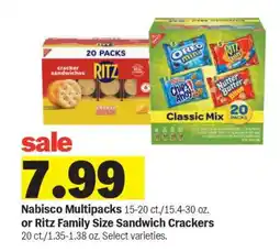 Meijer Nabisco Multipacks or Ritz Family Size Sandwich Crackers offer