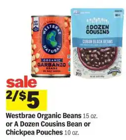 Meijer Westbrae Organic Beans or A Dozen Cousins Bean or Chickpea Pouches offer