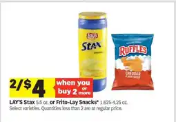 Meijer LAY'S Stax or Frito-Lay Snacks offer
