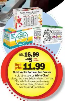 Meijer Nutrl Vodka Soda or Sun Cruiser offer