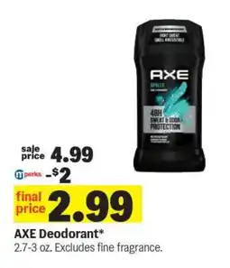 Meijer AXE Deodorant offer